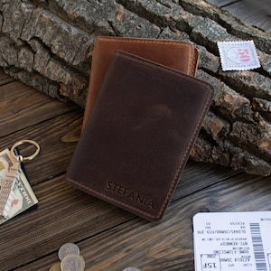 Funda de pasaporte personalizada, billetera de cuero para pasaporte, regalo de pasaporte, regalo de viajero para hombres y mujeres, soporte de cuero para pasaporte