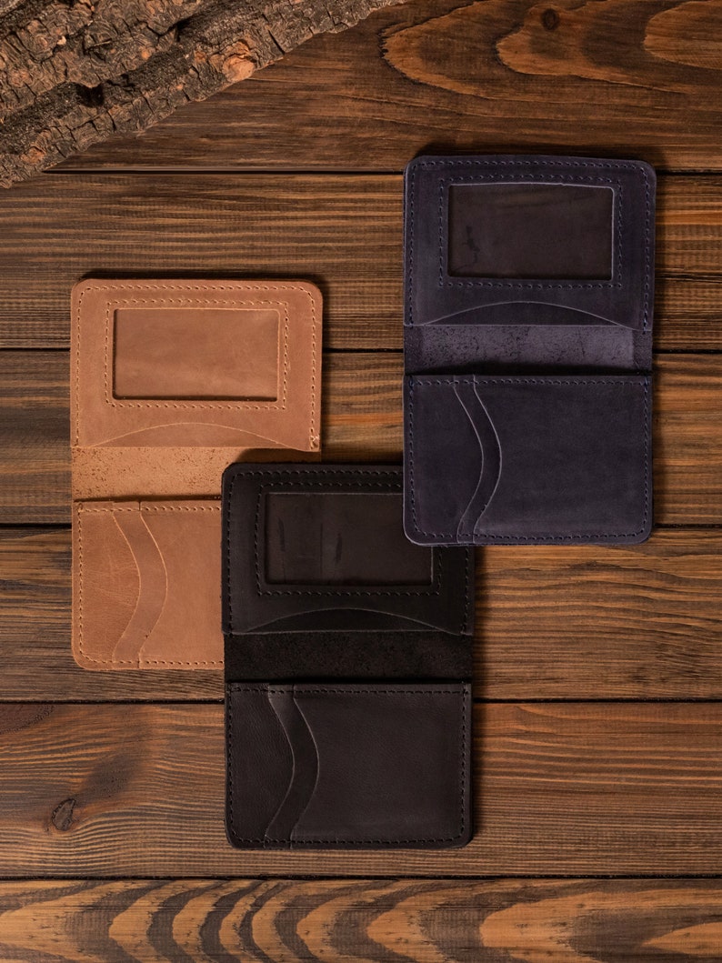 Cartera de cuero personalizada para hombre, billetera delgada con bolsillo frontal, tarjetero de cuero, billetera de cuero personalizada para hombre, regalo para hombre imagen 7