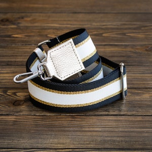 Striped Cotton Webbing Bag Strap: Adjustable Crossbody Replacement Strap for your Bags