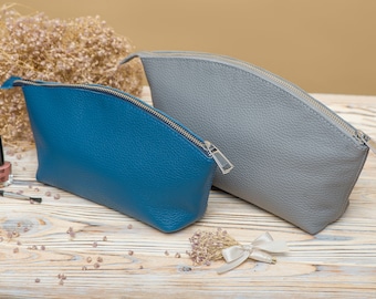 Neceser de piel personalizado: ¡un regalo para dama de honor! Regalo para el Día de la Madre: neceser con monograma, neceser personalizado y neceser de viaje.
