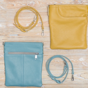 Petit sac à bandoulière en cuir - Sac à main porté épaule pour femme - Sac messager en cuir avec fermeture à glissière - Style tendance pour un usage quotidien image 8