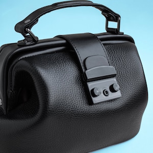 Sac médecin noir, sac à main en cuir, sac à bandoulière, sac à bandoulière moyen, sacs en cuir vintage en 3 tailles, 70 couleurs et daim