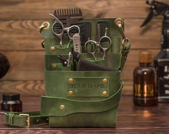 Friseur-Werkzeug-Beutel, Leder-Werkzeug-Gürteltasche für Friseur, personalisiertes Geschenk für Friseur