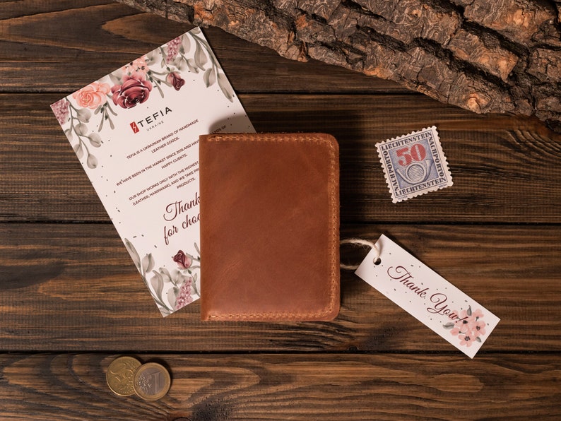 Cartera de cuero personalizada para hombre, billetera delgada con bolsillo frontal, tarjetero de cuero, billetera de cuero personalizada para hombre, regalo para hombre imagen 2