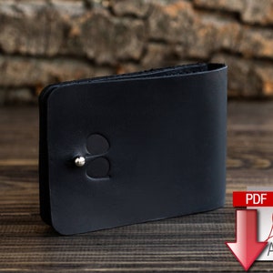 Pdf Sewing Pattern Simple Wallet, Pdf Template of Leather Wallet, Leather Sewing Pattern Instant Download