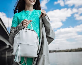 Backpack Women, Personalized Messenger Bag Laptop, White backpack, Canvas Backpack, Canvas Rucksack, Travel Backpack, TEFIA