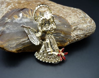 Vintage Gerry's Angel Pin, Christmas Pins, Christmas Brooch, Holiday Pins, Holiday Jewelry, Angel Brooch