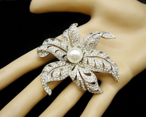 RARE Vintage REJA Flower Brooch, Large Brooches, … - image 3