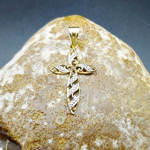 Vintage 14K Gold Michael Anthony Filgree Cross Pendant, Michael Anthony Jewelry, 14K Gold Pendant, Mother&#39;s Day Gift