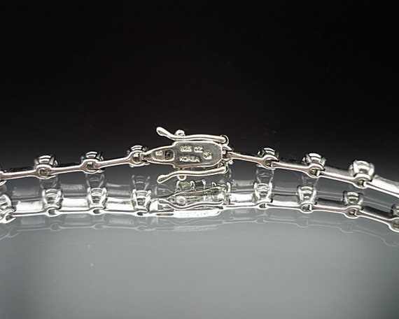 Vintage Sterling Silver CZ Tennis Bracelet Size 7… - image 5