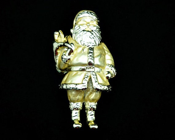 Vintage AJC Santa Claus Brooch, Christmas Jewelry… - image 1