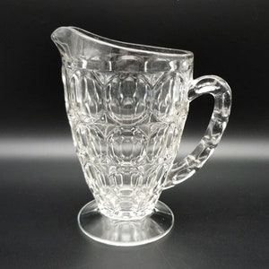 Vintage Jeannette Thumbprint Glass Pitcher: Collectible Barware