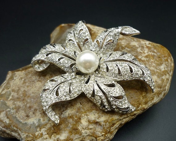 RARE Vintage REJA Flower Brooch, Large Brooches, … - image 1