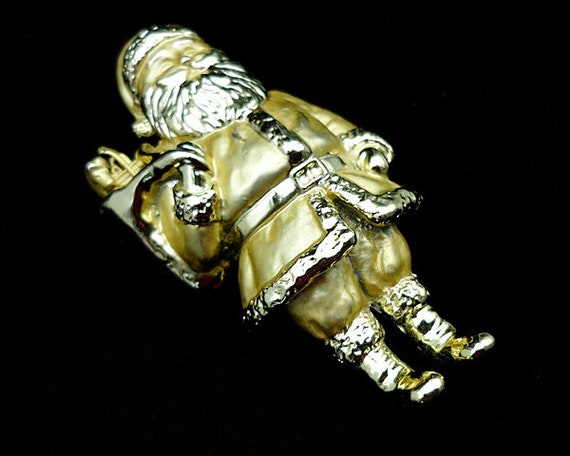 Vintage AJC Santa Claus Brooch, Christmas Jewelry… - image 3