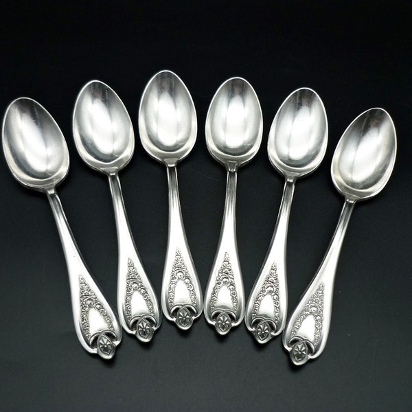 Antique 1847 Rogers Bros Old Colony XS Triple SIlver Plated Spoons Set of 6 Spoons, Antique Flatware, Antique Spoons, Silver Plated Spoons