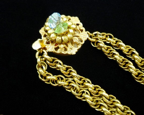 Vintage Miriam Haskell Multi Color Necklace Earri… - image 7