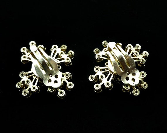 Vintage Aurora Borealsis Starburst Clip On Earrin… - image 6