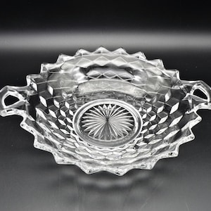 Vintage Fostoria American Handled Serving Dish, Fostoria Line 2056, Handled Serving Bowl