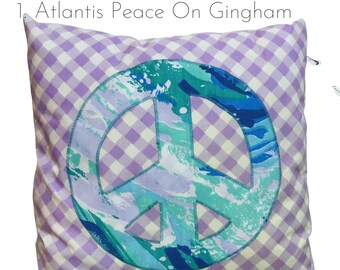 Peace Sign Pillows from the Purple Haze Collection / 16” Pillow Cover with envelope back