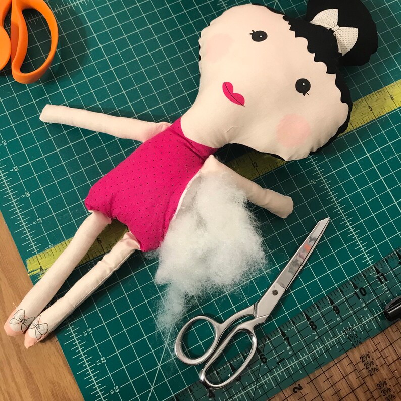 Top Knot Doll Panel to Sew Your Own Doll / Black Hair and Etsy