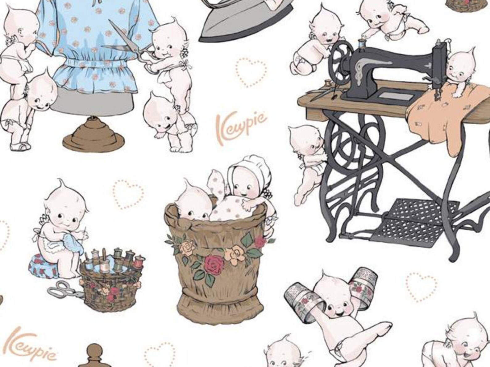 Sew Kewpie Fabric by Riley Blake Designs / Adorable Baby Doll Etsy