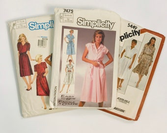 1980’s Power Dress Patterns / Simplicity Sewing Patterns / Pattern 6619 / Overnight Success Pattern 5449 / Miss Size 10 Dress Patterns