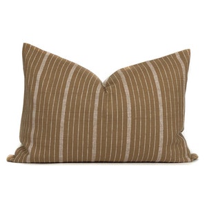 Cusco Stripe Pillow Cover Designer Pillow in Sand No5 , Throw Pillows Pillow Covers image 1