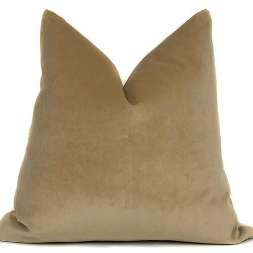 Tan Velvet Pillow Cover No4088 Throw Pillows Pillow Covers Etsy