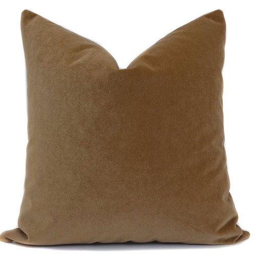 Carmel Velvet Pillow Cover Brown Throw Pillow Velvet Pillow Etsy