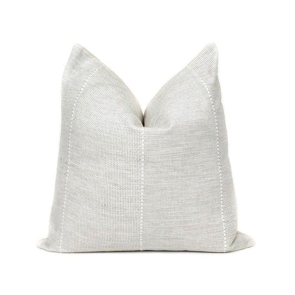 Cream Pillow Cover Sturdy Linen Cotton Blend Plain Solid Simple Casual Minimalist Decorative Couch Sofa Bed Throw  Pillow Designer Verona