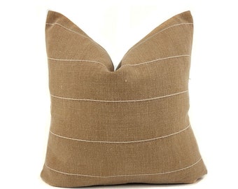 Faded Rust Linen Pillow Cover: Minimalist Boho Throw Cushion