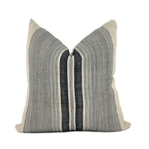 Vintage Hmong Stripe Pillow Cover: Modern Farmhouse Boho Decor