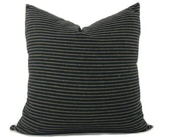 Black + Tan Stripe Pillow Cover | Farmhouse Pillow | Throw Pillow | Decorative Black Pillow | One Affirmation | No850x