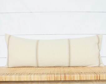 Vintage Style French Grain Sack Body Pillow | 14x36 | No188 , Throw Pillows Pillow Covers