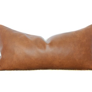 Brown Faux Leather Pillow Cover: Farmhouse Accent Pillow
