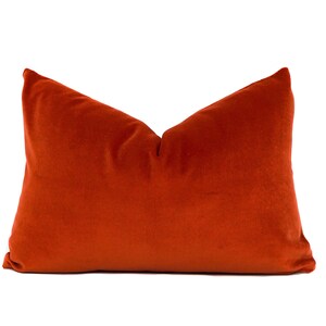 Burnt Orange Sueded Velvet Throw Pillow Orange Throw Pillow Cover