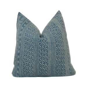Blue Batik Designer Pillow Cover | No4065 , Throw Pillows Pillow Covers
