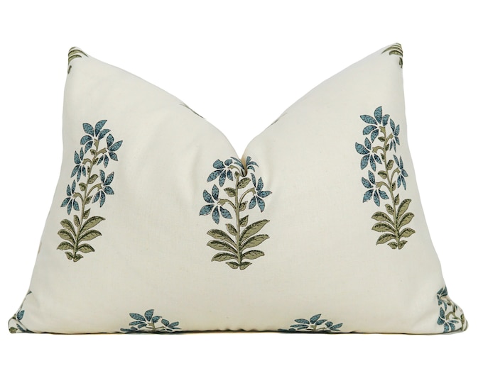 Peter Dunham Udaipur Designer Pillow Cover in Indigo Green Etsy