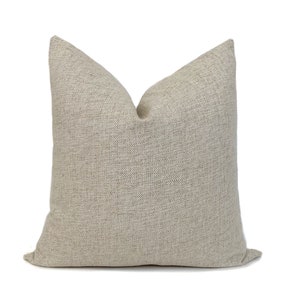 Linen Pillow Cover Textured Sand Beige Neutral Sofa Accent Nordic Minimalist Scandinavian Decorative Couch Sofa Bed Throw Pillow Designer