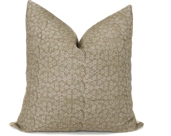 Floral Pillow Cover Tan Linen Beige Rustic Shabby Chic Botanical Sofa Throw Pillow Cozy Home Décor Dia Amber Interiors Pillows