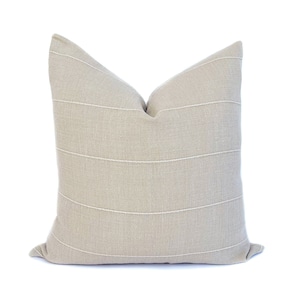 Vintage Sand Linen Pillow Cover: Rose Tarlow Designer Cushion Case