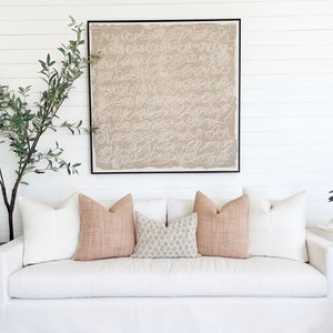 Throw Pillow Set White Blush Floral Coastal Cushion Case Set