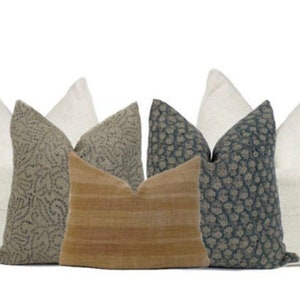 Designer Pillow Set of 5 Pillow Covers Neutral Pillows Decorative Pillows Throw Pillows Floral Pillows Rust Pillows Hermosa Pillow Combo