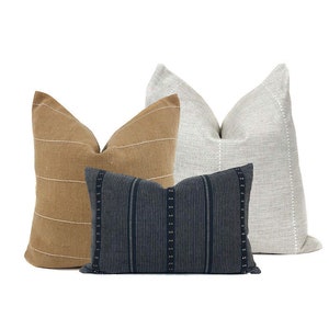 Sofa Pillow Combination 3 Pillow Covers Rust Blue Cream Sofa Pillow Set Throw Pillow Combo Designer Pillows High Combo Modern Boho Farmhouse