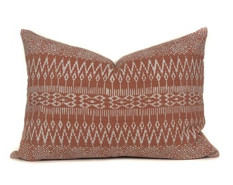 Rust Batik Lumbar Pillow Cover | 14x20
