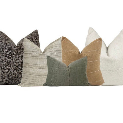 Neutral Sofa Pillow Combo 2 5 Pillow Covers Throw Pillows Etsy
