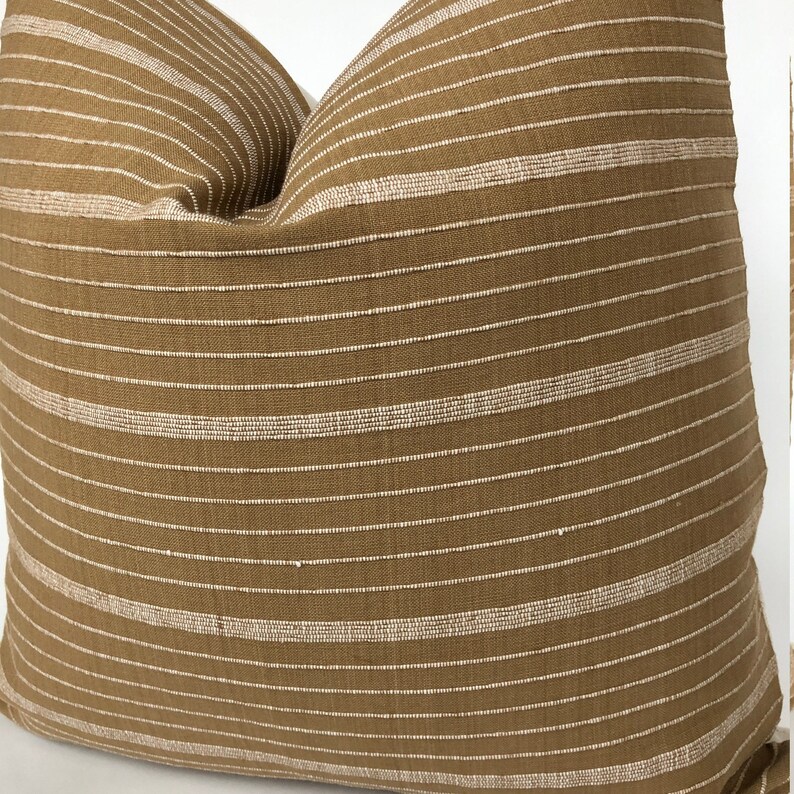 Cusco Stripe Pillow Cover Designer Pillow in Sand No5 , Throw Pillows Pillow Covers image 3