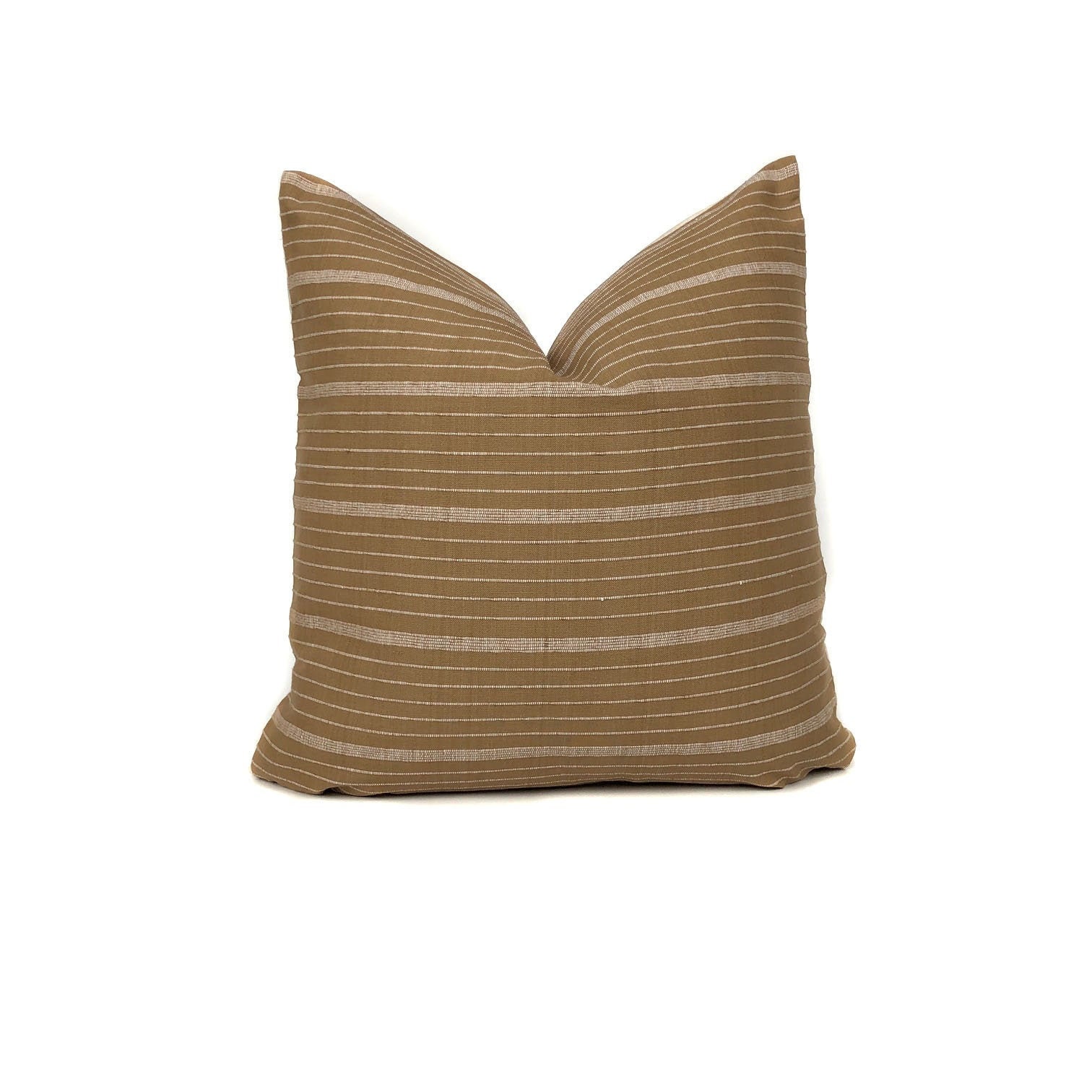 Dark Beige Pillow Cover Mustard White Striped Vintage Etsy