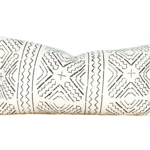 MudCloth Pillow Cover | X Mudcloth Lumbar | Authentic African Mud Cloth | 12x24 | No9009