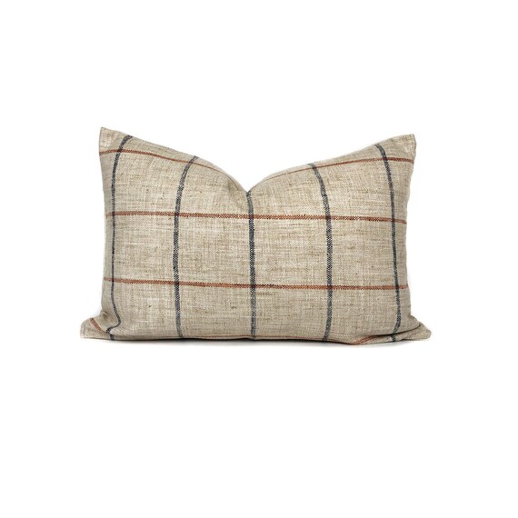 blue and rust throw pillows